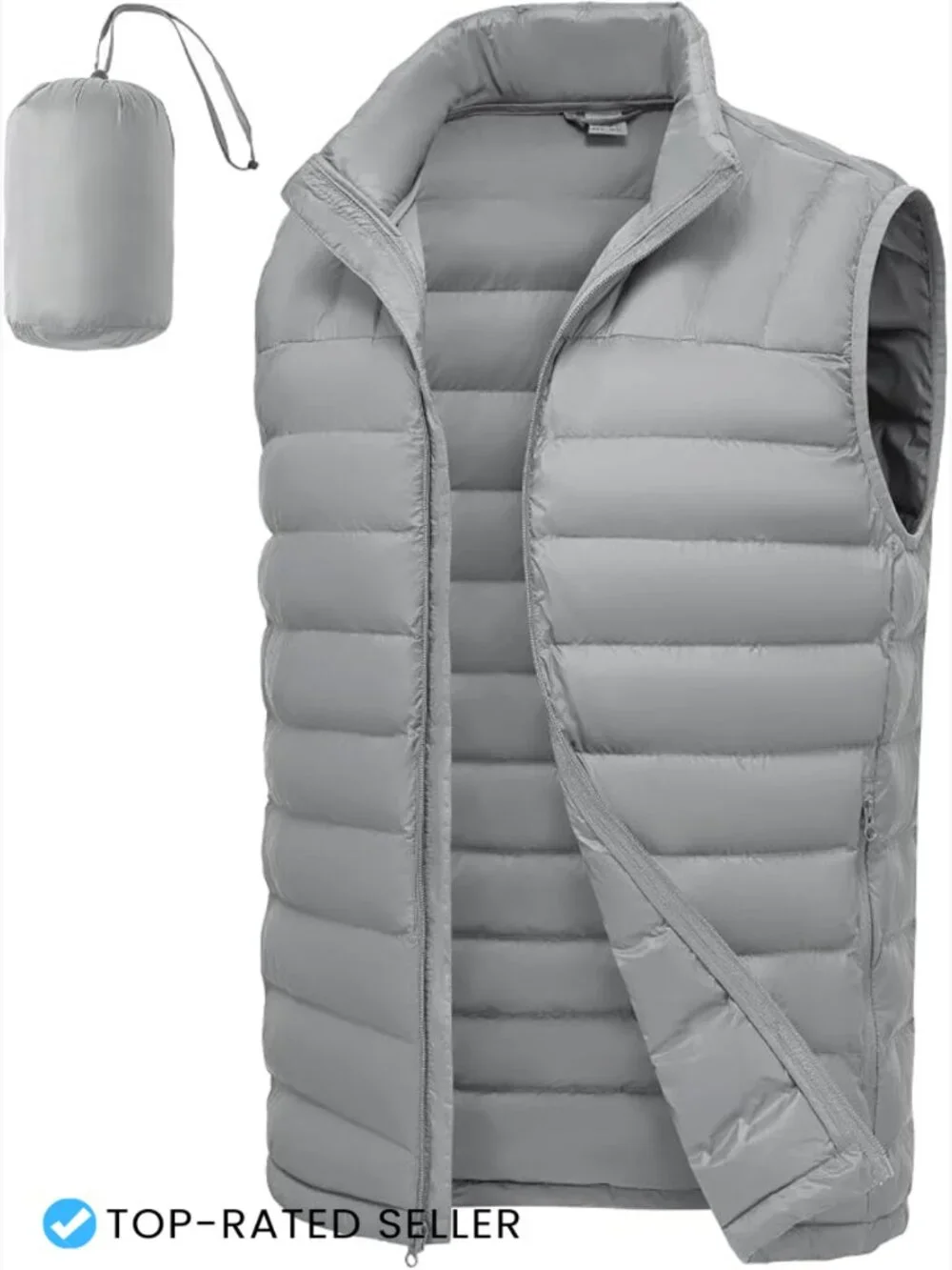 Men's Packable Puffer Vest Lightweight Sleeveless Quilted Jacket Windproof